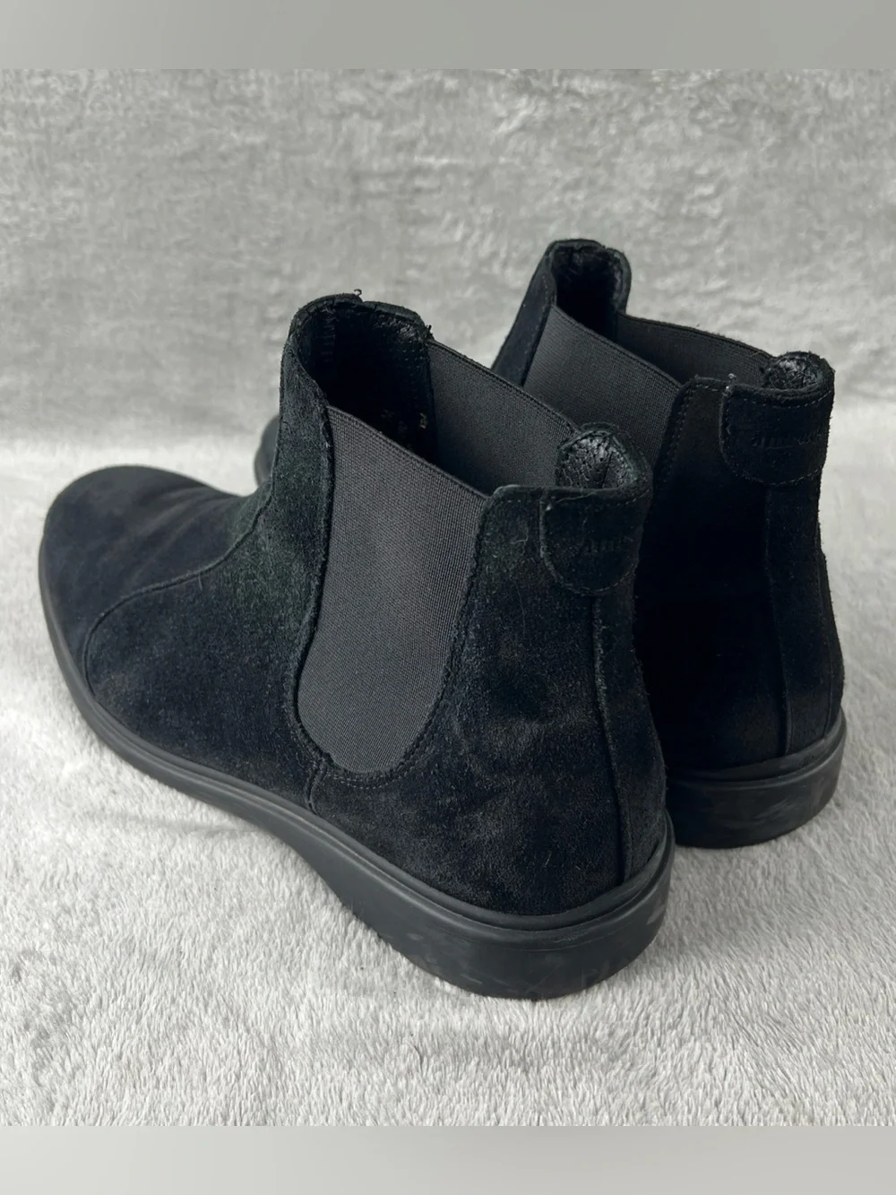Amberjack Chelsea Boots Men's 10 M Black Suede Leather Ankle Stretch Comfort